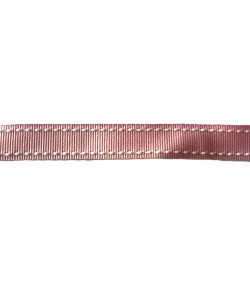 RUBAN ROSE TIRETS BLANCS 1.70CM - 1M