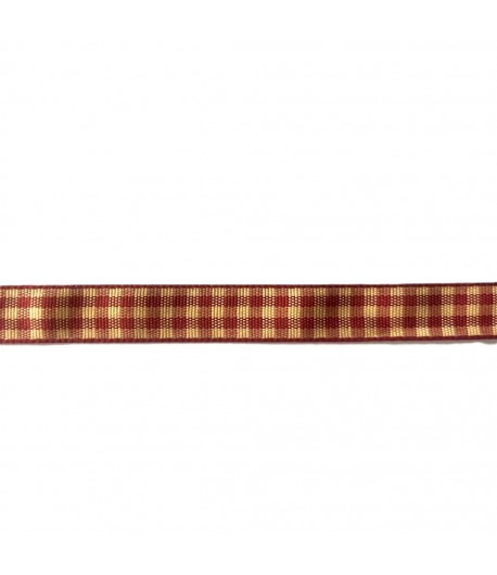 RUBAN VICHY ROUGE 1.5CM - 1M