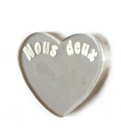 SUJET PLASTIQUE COEUR NOUS DEUX 3.9X4CM