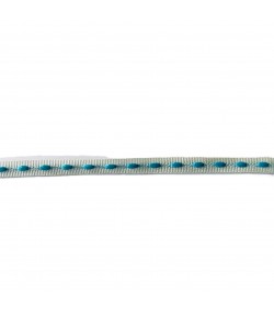 RUBAN BLANC TURQUOISE 0.4 CM - 1 M