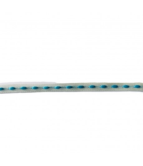 RUBAN BLANC TURQUOISE 0.4 CM - 1 M