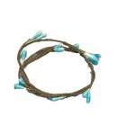 GUIRLANDE MARRON FIL ARTICULE AVEC DECO BLEUE 41CM