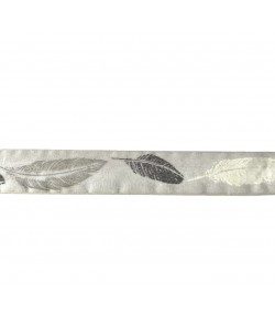 RUBAN ECRU PLUMES 2.5CM - 1M