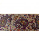 RUBAN GRIS MOTIFS CACHEMIRE 6.8CM - 1 M