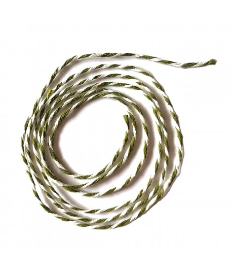CORDELETTE VERT/BLANC 0.2CM - 1M