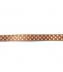 RUBAN SATIN BRUN CLAIR A POIS 0.9CM X 1M