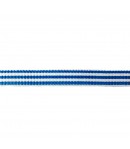 RUBAN BLANC RAYE BLEU 1CM - 1M
