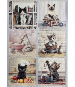 FEUILLES 3D CHATONS DANS LA MAISON DCD7002 X2