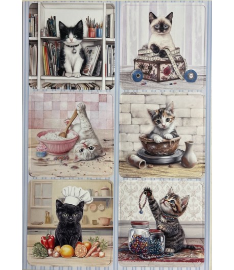 FEUILLES 3D CHATONS DANS LA MAISON DCD7002 X2