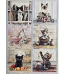 FEUILLES 3D CHATONS DANS LA MAISON DCD7002 X2