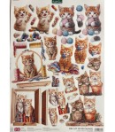 FEUILLES 3D CHATONS DANS LA MAISON DCD7002 X2