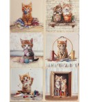FEUILLES 3D CHATONS DANS LA MAISON DCD7002 X2