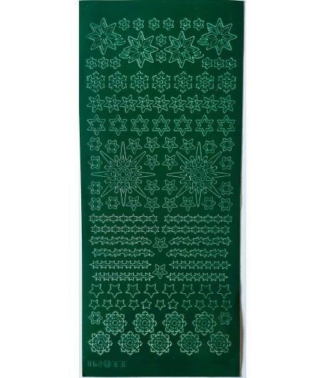 STICKERS VERT DECOS NOEL ETOILES