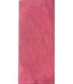 STICKERS ENVELOPPES COEURS ROSES