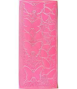 STICKERS PAPILLON ROSE CLAIR