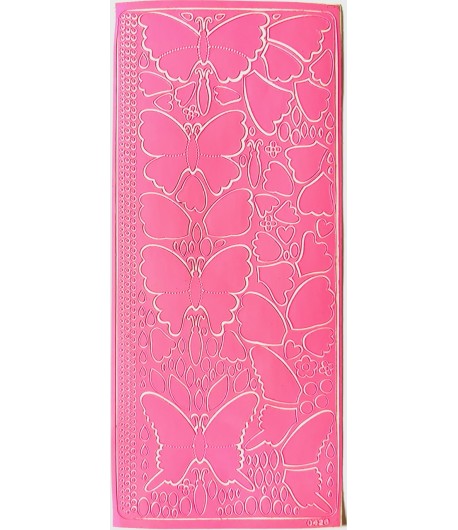 STICKERS PAPILLON ROSE CLAIR