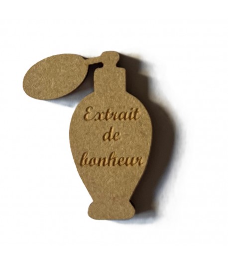 BOIS FLACON PARFUM EXTRAIT DE BONHEUR 2X4CM