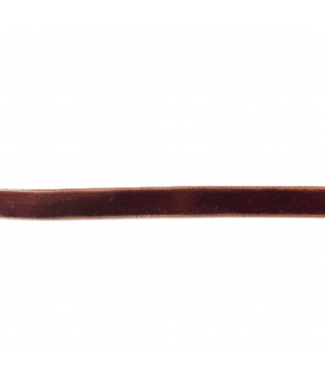 RUBAN VELOURS MARRON 1CMX1M