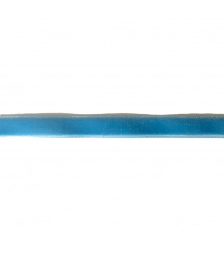 RUBAN VELOURS BLEU MER 1CMX1M