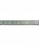 RUBAN GRIS ARGENT MOTIFS 1.3 CM - 1M