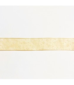 RUBAN TRANSPARENT BEIGE FLEURS 2.1 CM - 1 METRE