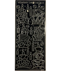 STICKERS GATEAUX ANNIVERSAIRE NOIR