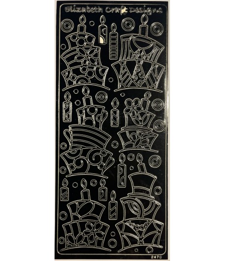 STICKERS GATEAUX ANNIVERSAIRE NOIR