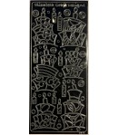 STICKERS GATEAUX ANNIVERSAIRE NOIR