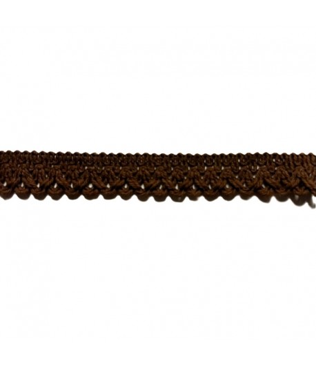 RUBAN MOTIF CROCHET MARRON 1.3CM - 1M