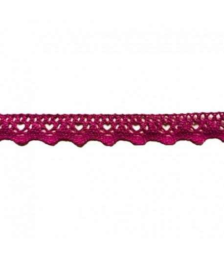 RUBAN MOTIF CROCHET FUSCHIA 1.8CM - 1M