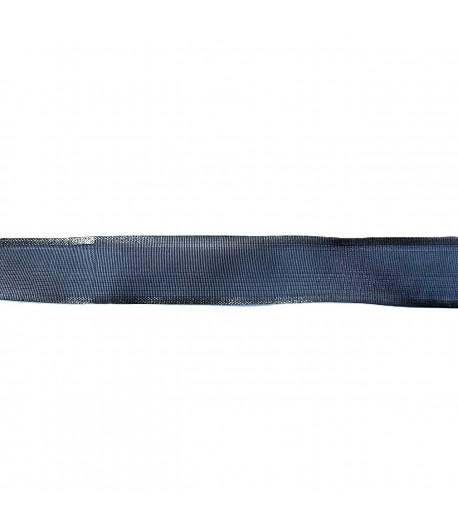 RUBAN TRANSPARENT NOIR ARGENT 1.6 CM - 1 METRE