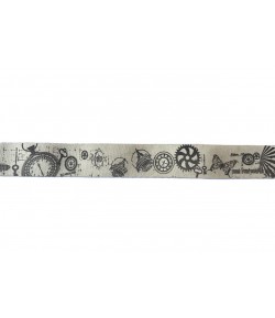 RUBAN ECRU HAPPY TIME 2.5 CM - 1 METRE