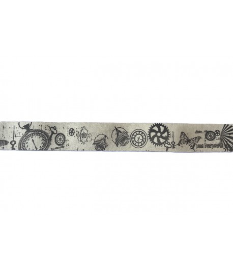 RUBAN ECRU HAPPY TIME 2.5 CM - 1 METRE