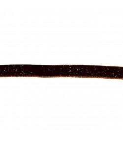 RUBAN BRUN PAILLETE 1CM - 1M