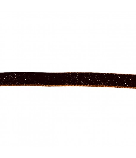 RUBAN BRUN PAILLETE 1CM - 1M