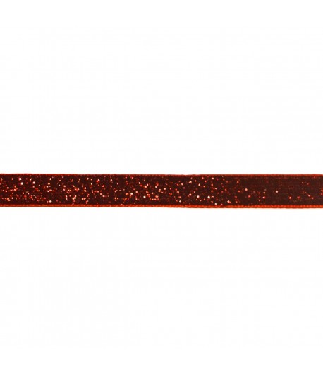 RUBAN ROUGE PAILLETE 1CM - 1M