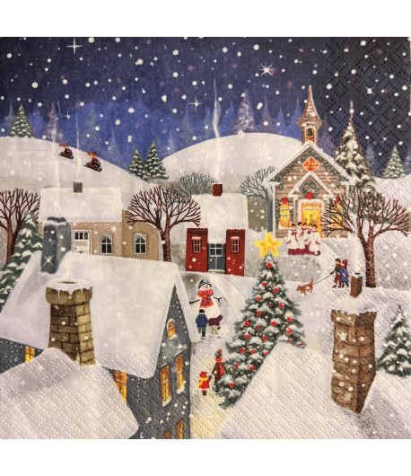 SERVIETTE VILLAGE DE NOEL