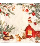 SERVIETTE PETITS ANIMAUX DE NOEL