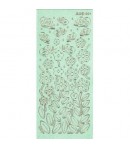 STICKERS FLEUR PAPILLON VERT BRILLANT