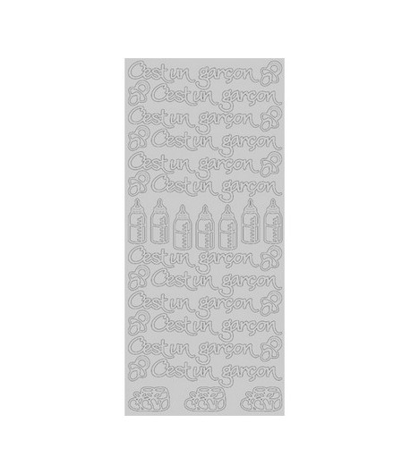 STICKERS C EST UN GARCON ARGENT