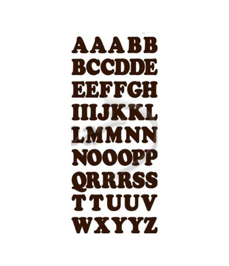STICKERS MAJUSCULES MARRON