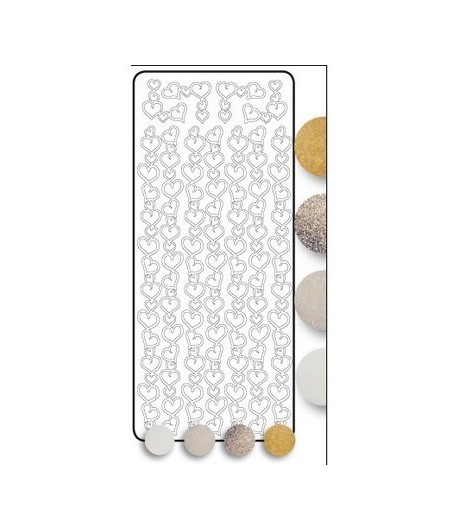STICKERS GUIRLANDE COEURS BLANC