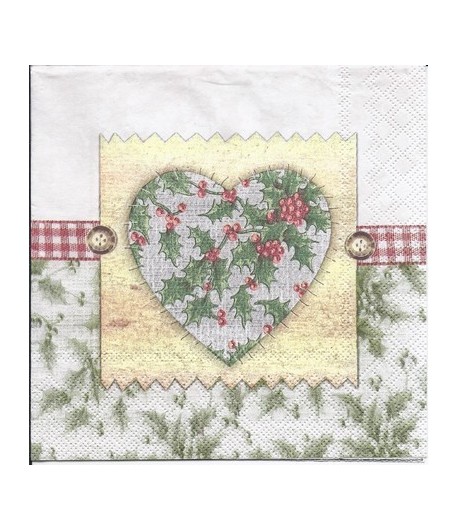 SERVIETTE COEUR ET HOUX