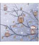 SERVIETTE LES CHOUETTES SOUS LA NEIGE