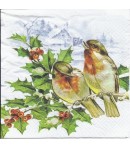 SERVIETTE LES OISEAUX ET LE HOUX