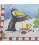 SERVIETTE NOEL SUR LA BANQUISE