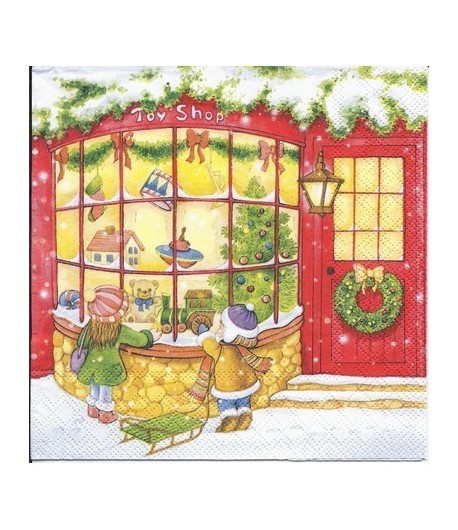 SERVIETTE LA VITRINE DE NOEL