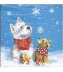 SERVIETTE LES CHIENS DANS LA NEIGE