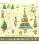 SERVIETTE SAPINS ART DECO