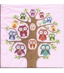 SERVIETTE FAMILLE CHOUETTES